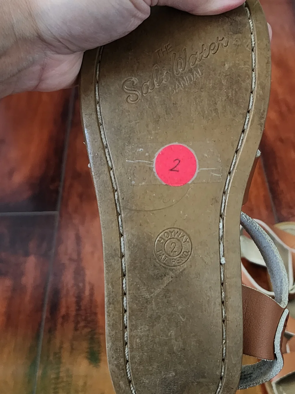 Salt Water Sandals Original Brown Leather Kids Sandals Size 2